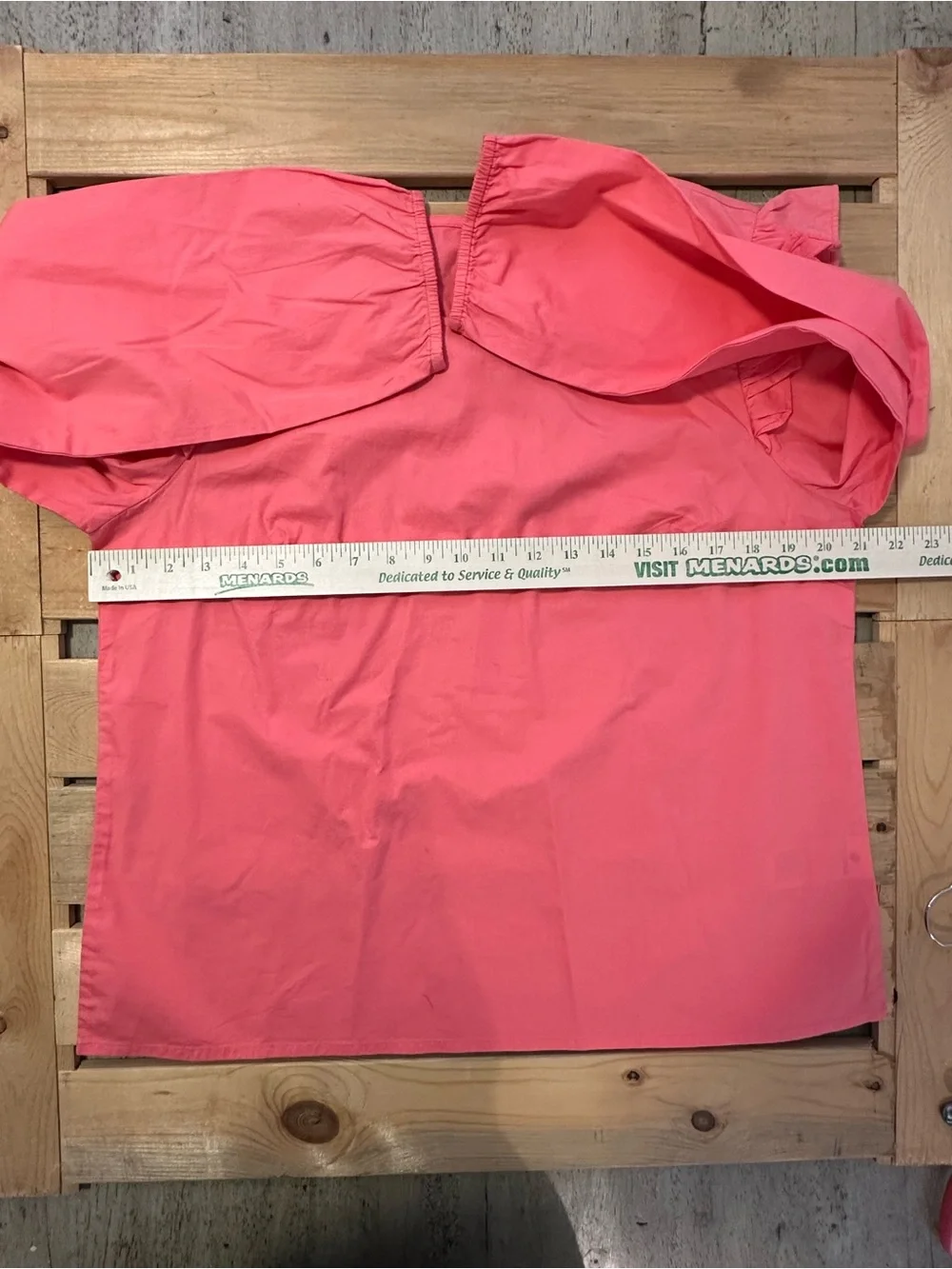 J Crew Factory Cotton Poplin Top Blouse with Ruffles Hot Pink large nwt